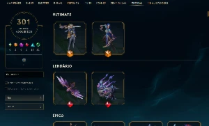 Conta league of legends 453 skins e 1600 reais gastos LOL