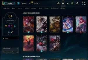 PLATINA 3 - 83 SKINS - 5 CAMPEÕES PARA TER TODOS - League of Legends LOL