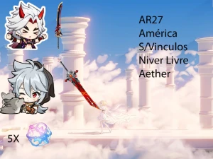 AR27 - Itto com Chifres + Razor com Tumulo do Lobo + 5 tiros - Genshin Impact