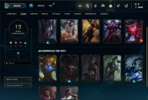 Conta Unranked com 42 Champs e 12 Skins - League of Legends LOL