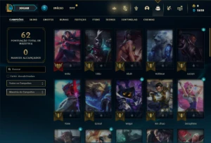 Conta Unranked com 42 Champs e 12 Skins - League of Legends LOL