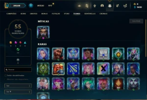 Conta Unranked com 42 Champs e 12 Skins - League of Legends LOL