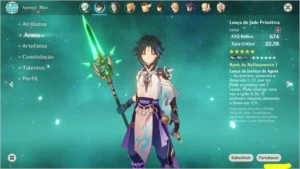 AR 55 Xiao + Lança de jade - Zhongli - Klee c1 - Mona c1 - Origin