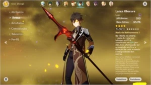 AR 55 Xiao + Lança de jade - Zhongli - Klee c1 - Mona c1 - Origin
