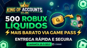 ⚡ 500 Robux Líquidos Mais Barato Via Gamepass - Roblox