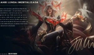 Conta com Ahri Lenda Imortalizada (assinada) conta lvl 500 - League of Legends LOL