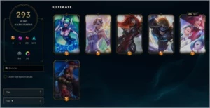 Conta unranked com 293 Skins, 30 cromas e 16 Maestria 7. - League of Legends LOL
