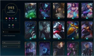 Conta unranked com 293 Skins, 30 cromas e 16 Maestria 7. - League of Legends LOL