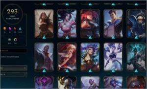 Conta unranked com 293 Skins, 30 cromas e 16 Maestria 7. - League of Legends LOL