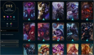 Conta unranked com 293 Skins, 30 cromas e 16 Maestria 7. - League of Legends LOL