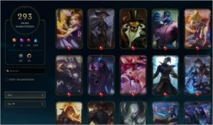 Conta unranked com 293 Skins, 30 cromas e 16 Maestria 7. - League of Legends LOL