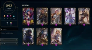 Conta unranked com 293 Skins, 30 cromas e 16 Maestria 7. - League of Legends LOL