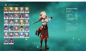 Conta AR 55 Com Kazuha e a arma dele - Genshin Impact