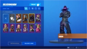 conta fortnite skin corvo + outras