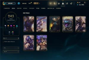 Unranked com TODOS os champs e 243 Skins ( MID / JG / TOP ) - League of Legends LOL