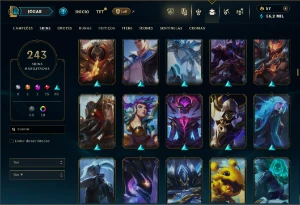 Unranked com TODOS os champs e 243 Skins ( MID / JG / TOP ) - League of Legends LOL