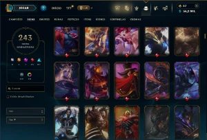 Unranked com TODOS os champs e 243 Skins ( MID / JG / TOP ) - League of Legends LOL