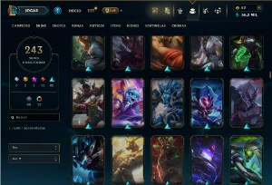 Unranked com TODOS os champs e 243 Skins ( MID / JG / TOP ) - League of Legends LOL