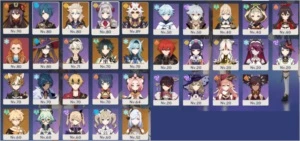 CONTA AR 56 8 PERSONAGENS 5* 3 ARMAS 5* - Genshin Impact