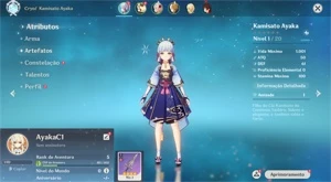 Conta Genshin Impact AR 5 com Kamisato Ayaka C1