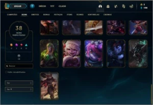 Conta prata 4 com 38 skins e 74 champs - League of Legends LOL