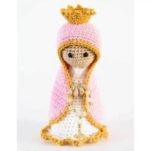 Nossa Senhora em Amigurumi Rosa - Artesanato e Personalizados