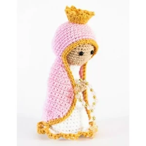 Nossa Senhora em Amigurumi Rosa - Artesanato e Personalizados
