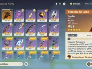 AR43, Klee, Zhongli, Jean, Túmulo do lobo - Genshin Impact