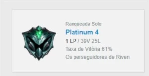 Conta Platina 4 + 15k de EA - LOL - League of Legends