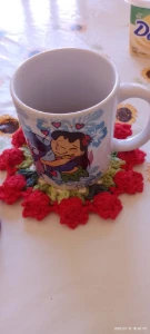 Porta Copos Em Crochê Tulípas - Artesanato e Personalizados