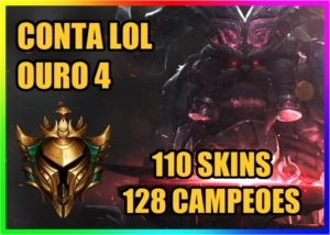 CONTA LOL LEAGUE OF LEGENDS 🌟 OURO 4 🌟 110 SKINS 🌟