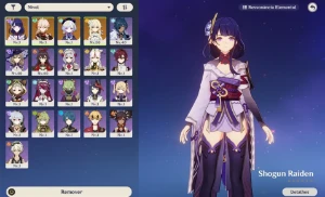 Kazuha e Raiden Shogun + Hara Geppaku + Personagem e Arma 5 - Genshin Impact