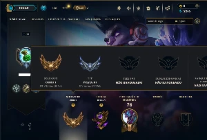 Ouro 1 com 50 Champs e 3 Skins