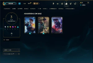Ouro 1 com 50 Champs e 3 Skins - League of Legends LOL
