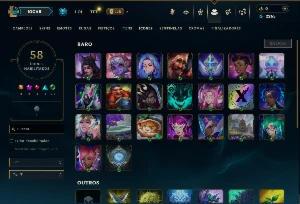 Ouro 1 com 50 Champs e 3 Skins - League of Legends LOL