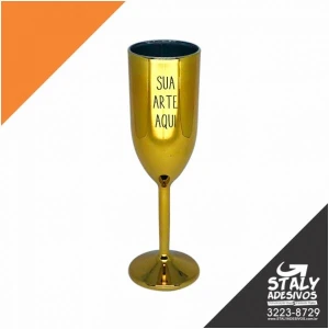 Taça Champanhe Metalizada Dourada - Artesanato e Personalizados