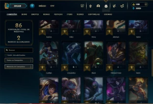 Prata 4 com 35 Champs e 15 Skins + 16 Espolios - League of Legends LOL