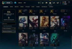 Prata 4 com 35 Champs e 15 Skins + 16 Espolios - League of Legends LOL