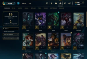 Prata 4 com 35 Champs e 15 Skins + 16 Espolios - League of Legends LOL