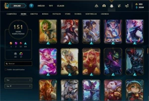 Conta prata 4 com 105 Champs e 151 Skins + 1,4kk de LUX - League of Legends LOL