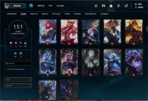 Conta prata 4 com 105 Champs e 151 Skins + 1,4kk de LUX - League of Legends LOL