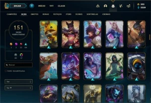 Conta prata 4 com 105 Champs e 151 Skins + 1,4kk de LUX - League of Legends LOL