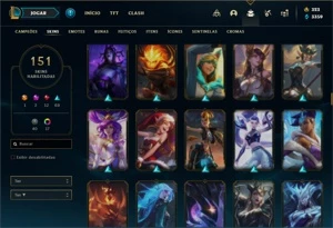Conta prata 4 com 105 Champs e 151 Skins + 1,4kk de LUX - League of Legends LOL