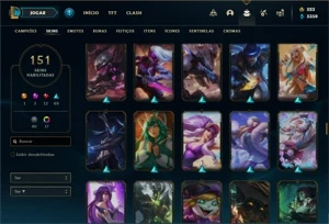 Conta prata 4 com 105 Champs e 151 Skins + 1,4kk de LUX - League of Legends LOL