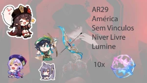 AR29 - Hutao + Venti com Elegia + Qiqi + Keqing + 10 tiros - Genshin Impact