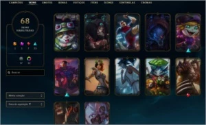 conta lol, 70 skins boas, 109 campeões,prata2, 250 reais - League of Legends