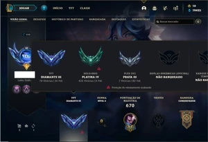 Conta Platina 4 com TODOS os champs e 141 Skins (nivel 592) - League of Legends LOL