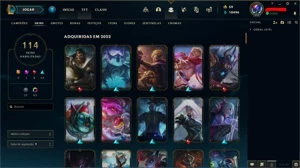 MMR PLAT/DIAMOND, 114 SKINS, ÍCONES RAROS, CRIADA A 10 ANOS - League of Legends LOL