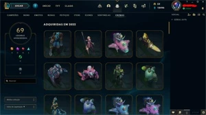 MMR PLAT/DIAMOND, 114 SKINS, ÍCONES RAROS, CRIADA A 10 ANOS - League of Legends LOL