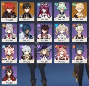 Conta GENHSIN IMPACT - Diluc - Zhongli e outros - AR 30 - Genshin Impact